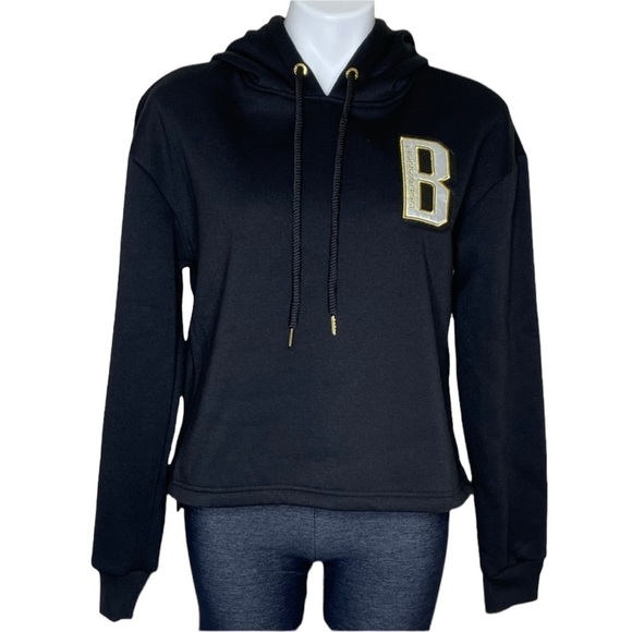 Bebe Sport black pullover hoodie, NWT, medium - Picture 1 of 7